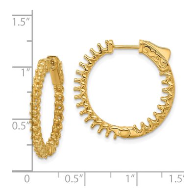 14K Yellow Gold Inside-Out Hoop Earring Mounting – view 2
