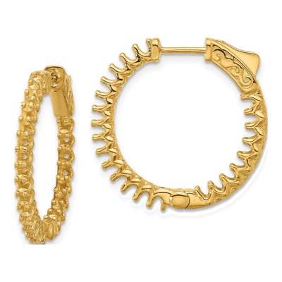 14K Yellow Gold Inside-Out Hoop Earring Mounting