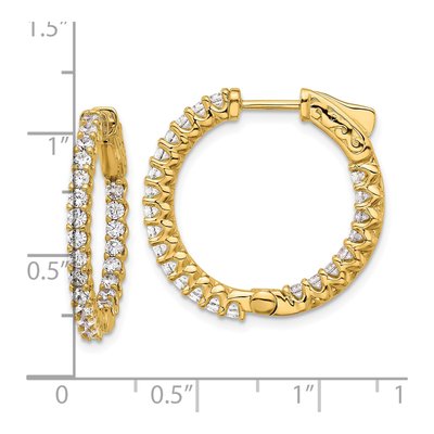 14K Yellow Gold 1.6 ct tw 23mm Diamond Inside-Out Hoop Earrings – view 4