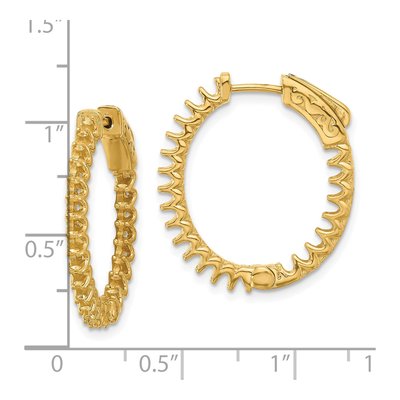 14K Yellow Gold Inside-Out Oval Hoop Earring Mounting – view 2