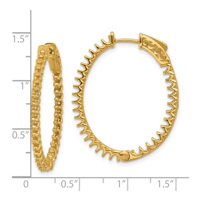 14K Yellow Gold Inside-Out Oval Hoop Earring Mounting – view 2