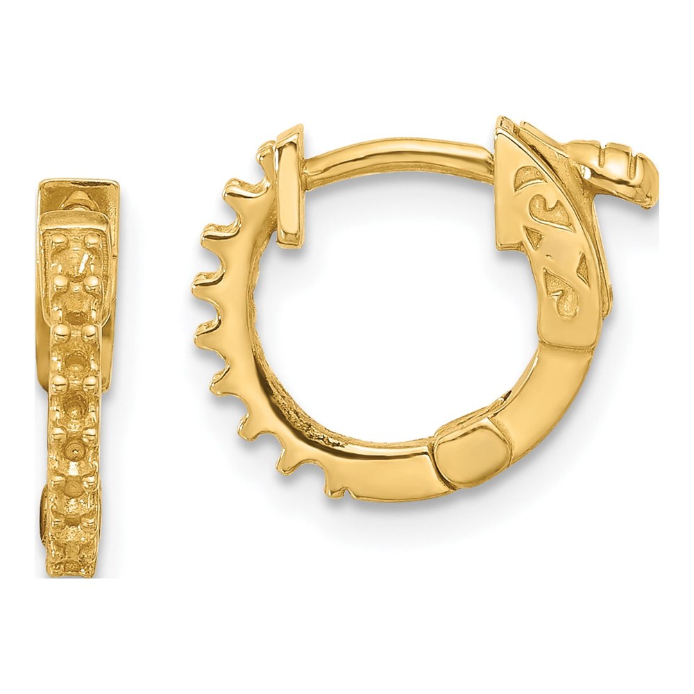 14K Yellow Gold Hoop Earring Mountings w/ Safety Clasp