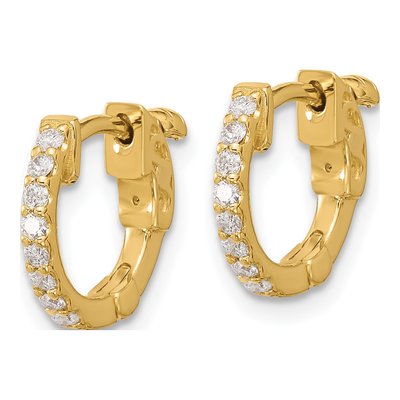 14K Yellow Gold 0.24 ct tw 11mm Diamond Round Hoop Earrings – view 2