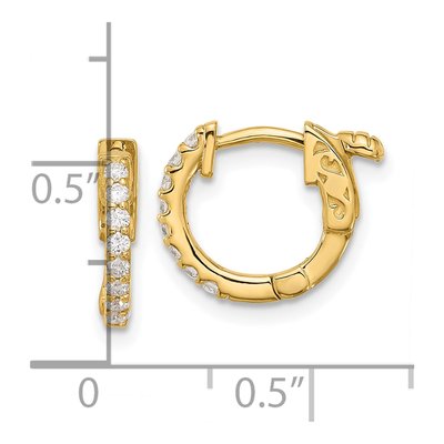 14K Yellow Gold 0.24 ct tw 11mm Diamond Round Hoop Earrings – view 4