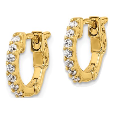 14K Yellow Gold 0.31 ct tw 11mm Diamond Round Hoop Earrings – view 2