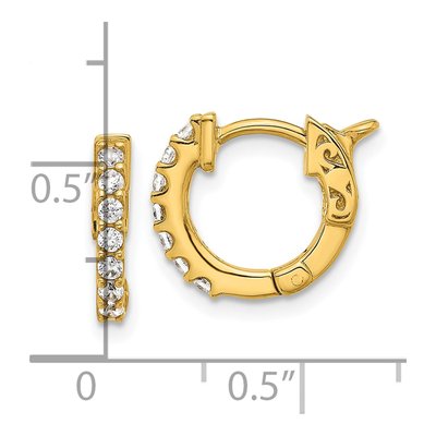14K Yellow Gold 0.31 ct tw 11mm Diamond Round Hoop Earrings – view 4