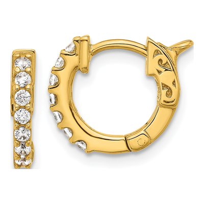 14K Yellow Gold 0.31 ct tw 11mm Diamond Round Hoop Earrings