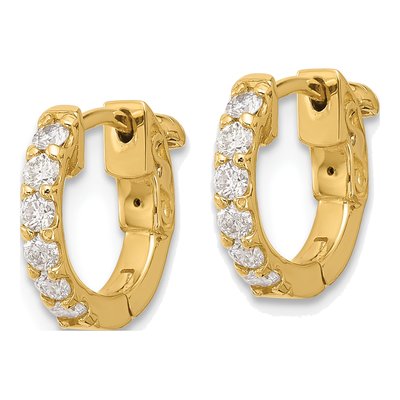 14K Yellow Gold 0.42 ct tw 12mm Diamond Round Hoop Earrings – view 2