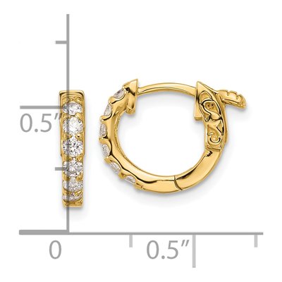 14K Yellow Gold 0.42 ct tw 12mm Diamond Round Hoop Earrings – view 4