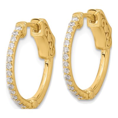 14K Yellow Gold 0.24 ct tw 17mm Diamond Hoop Earrings – view 2