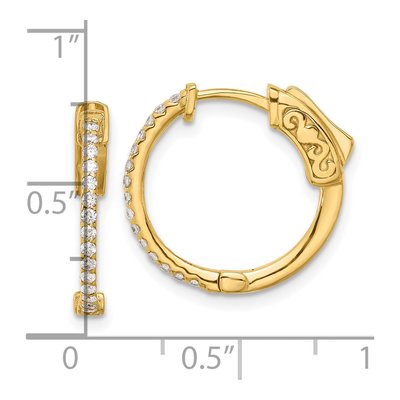 14K Yellow Gold 0.24 ct tw 17mm Diamond Hoop Earrings – view 4