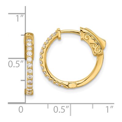 14K Yellow Gold 0.40 ct tw 18mm Diamond Hoop Earrings – view 4