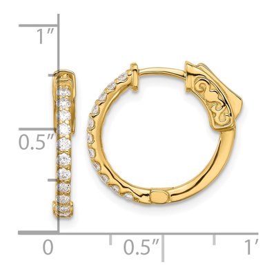 14K Yellow Gold 0.44 ct tw 12mm Diamond Round Hoop Earrings – view 4