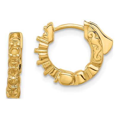 14K Yellow Gold Hoop Earring Mounting