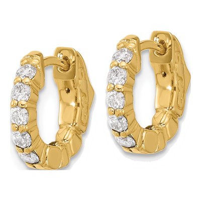 14K Yellow Gold 0.46 ct tw 12mm Diamond Hoop Earrings – view 2
