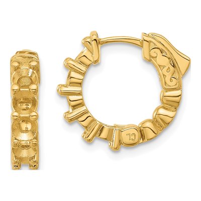 14K Yellow Gold Hoop Earring Mounting