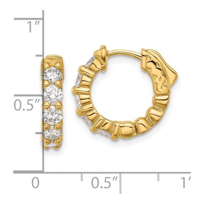 14K Yellow Gold 1.7 ct tw 16mm Diamond Round Hoop Earrings – view 4