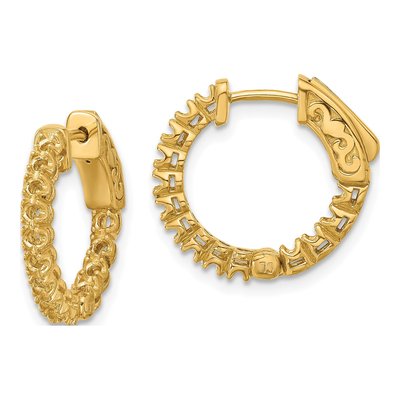 14K Yellow Gold Inside-Out Hoop Earring Mounting