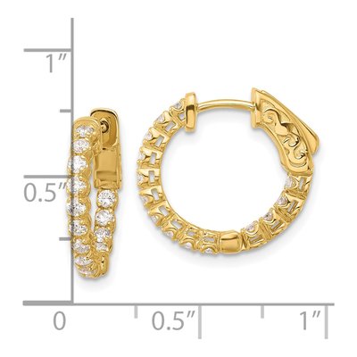14K Yellow Gold 0.56 ct tw 16mm Diamond Inside-Out Hoop Earrings – view 4