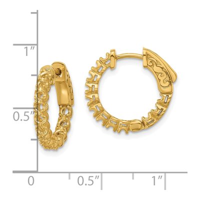 14K Yellow Gold Inside-Out Hoop Earring Mounting – view 2