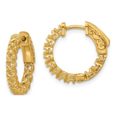 14K Yellow Gold Inside-Out Hoop Earring Mounting