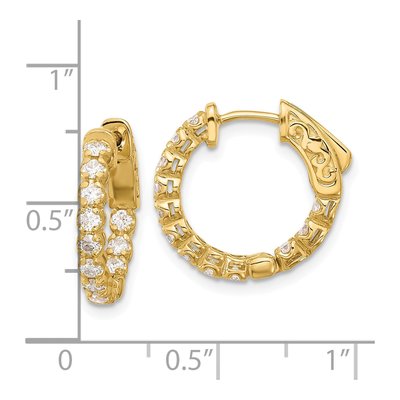 14K Yellow Gold 0.84 ct tw 16mm Diamond Inside-Out Hoop Earrings – view 4