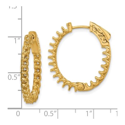 14K Yellow Gold Inside-Out Oval Hoop Earring Mounting – view 2