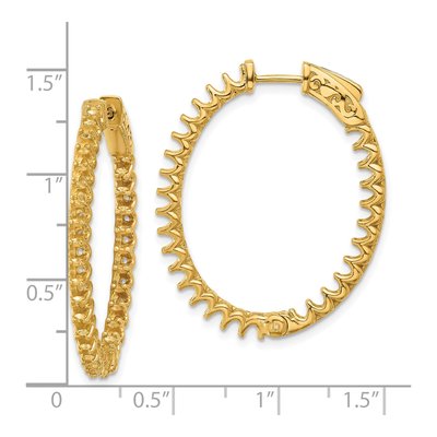 14K Yellow Gold Inside-Out Oval Hoop Earring Mounting – view 2
