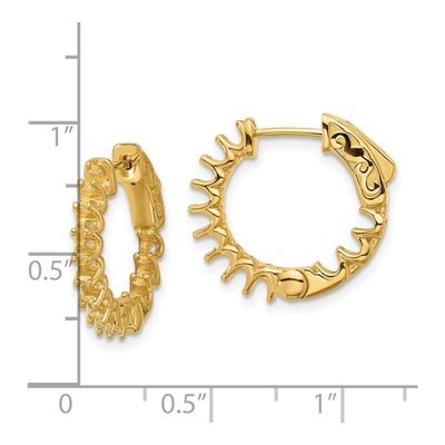 14K Yellow Gold Inside-Out Hoop Earring Mounting – view 2