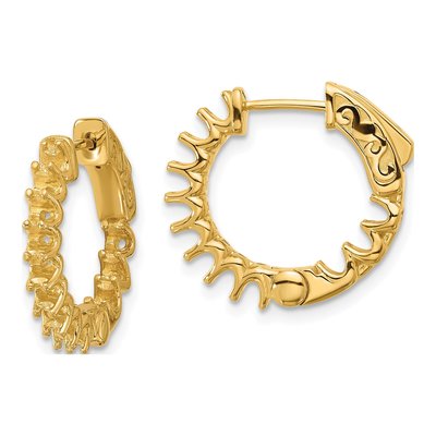 14K Yellow Gold Inside-Out Hoop Earring Mounting