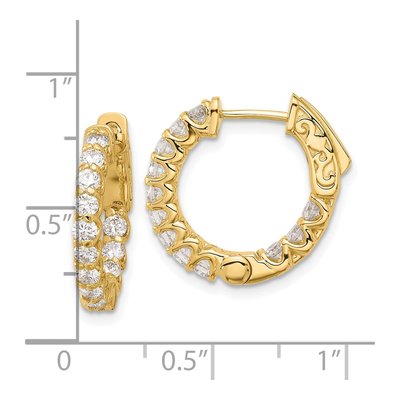 14K Yellow Gold 1.2 ct tw 17mm Diamond Inside-Out Hoop Earrings – view 4