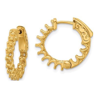 14K Yellow Gold Inside-Out Hoop Earring Mounting