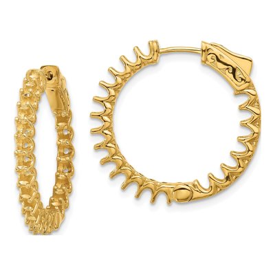 14K Yellow Gold Inside-Out Hoop Earring Mounting