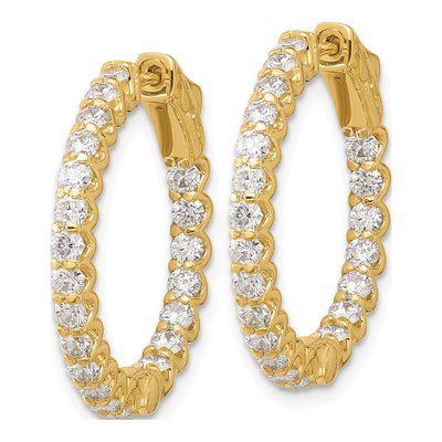 14K Yellow Gold 2.1 ct tw 23mm Diamond Inside-Out Hoop Earrings – view 2