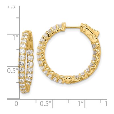 14K Yellow Gold 2.1 ct tw 23mm Diamond Inside-Out Hoop Earrings – view 4
