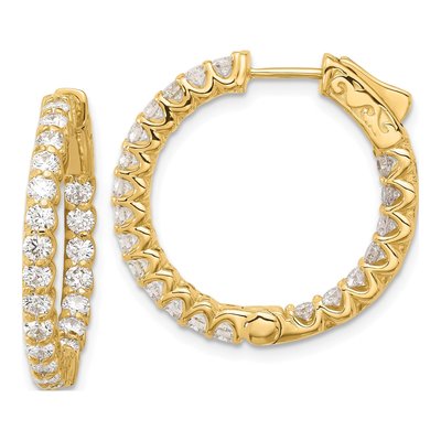 14K Yellow Gold 2.1 ct tw 23mm Diamond Inside-Out Hoop Earrings