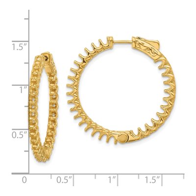 14K Yellow Gold Inside-Out Hoop Earring Mounting – view 2