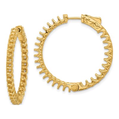 14K Yellow Gold Inside-Out Hoop Earring Mounting