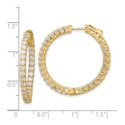 14K Yellow Gold 2.9 ct tw 30mm Diamond Inside-Out Hoop Earrings – view 4