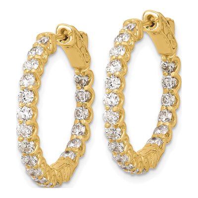 14K Yellow Gold 1.55 ct tw 23mm Diamond Inside-Out Hoop Earrings – view 2