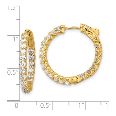 14K Yellow Gold 1.55 ct tw 23mm Diamond Inside-Out Hoop Earrings – view 4
