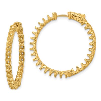 14K Yellow Gold Inside-Out Hoop Earring Mounting