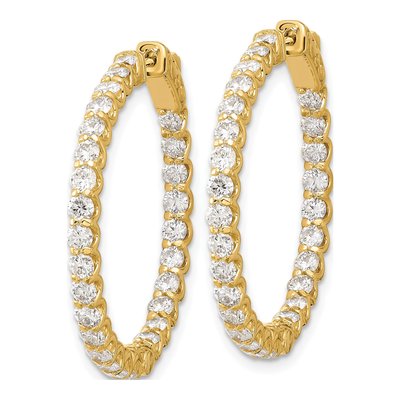14K Yellow Gold 3.2 ct tw 29mm Diamond Inside-Out Hoop Earrings – view 2