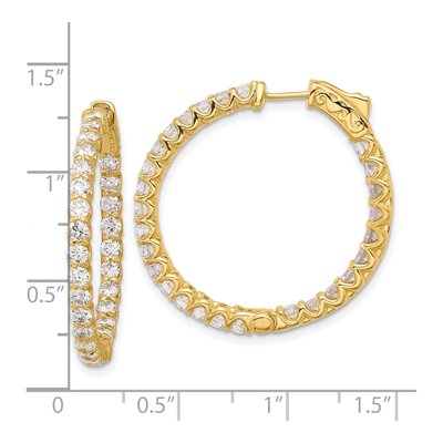 14K Yellow Gold 3.2 ct tw 29mm Diamond Inside-Out Hoop Earrings – view 4