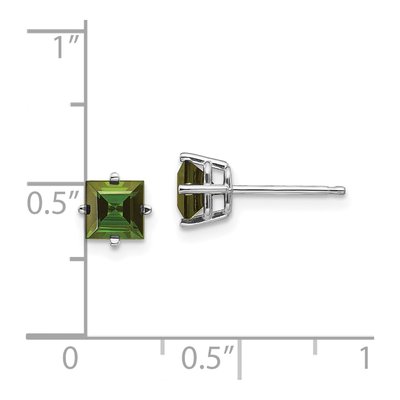 14K White Gold Green Tourmaline Stud Earrings – view 5