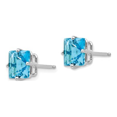 14K White Gold Square Stud Earring Mounting – view 3