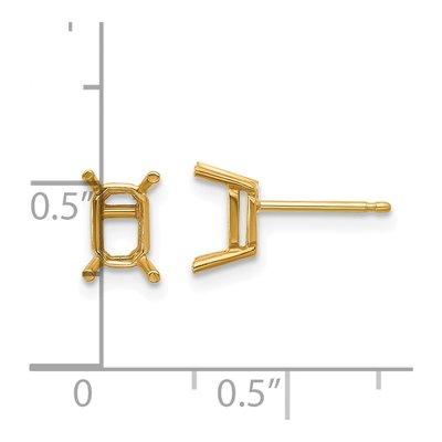 14K Yellow Gold Emerald-Cut Earring Mounting – view 2