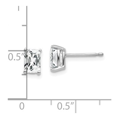 14K White Gold CZ Octagon Stud Earrings – view 4