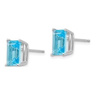 14K White Gold Emerald Earring Mounting – view 3