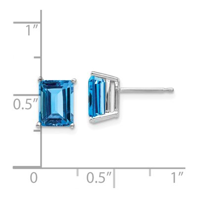 14K White Gold Emerald Earring Mounting – view 4